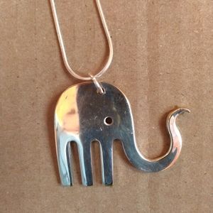 Silver elephant necklace
